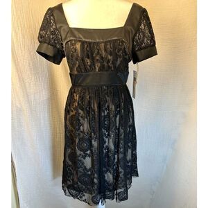 London Times Lace/Satin Dress Wm's Sz 6 Whimsygoth Style